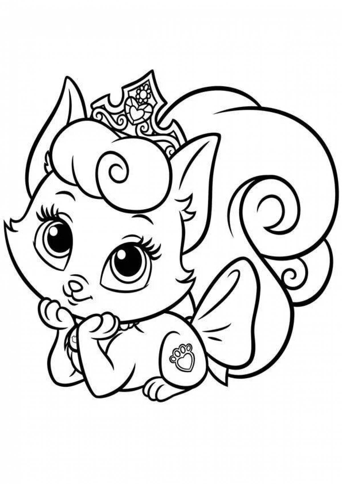 Playtime coloring page kitty unicorn