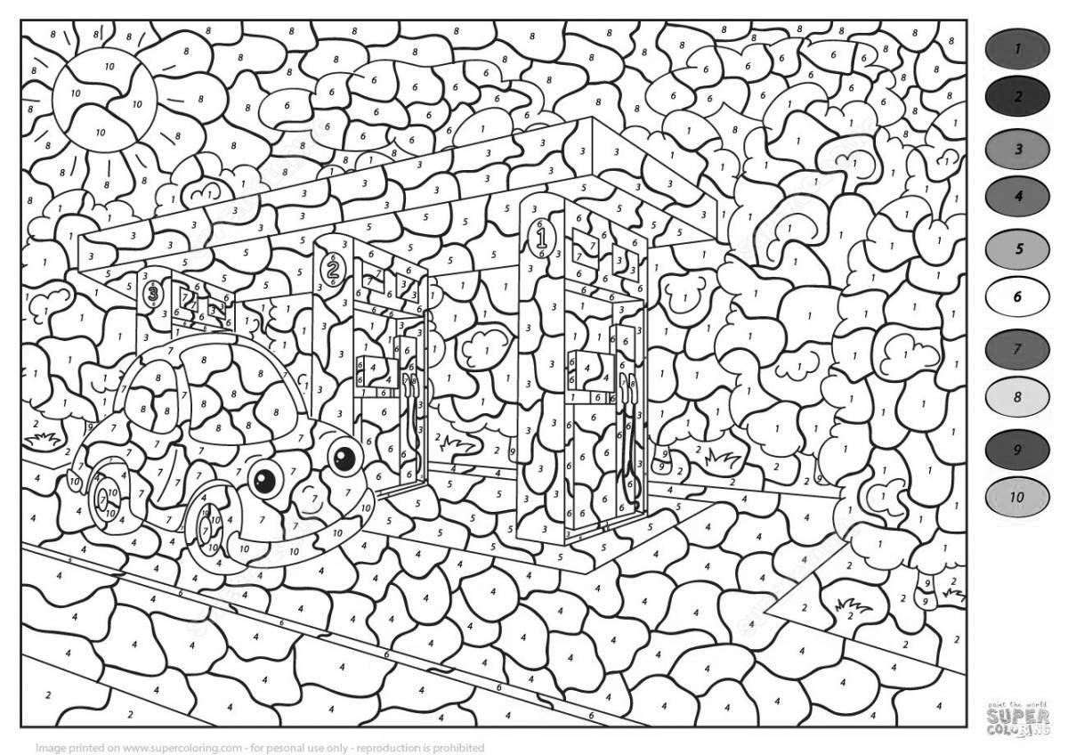 Animated license plate coloring page