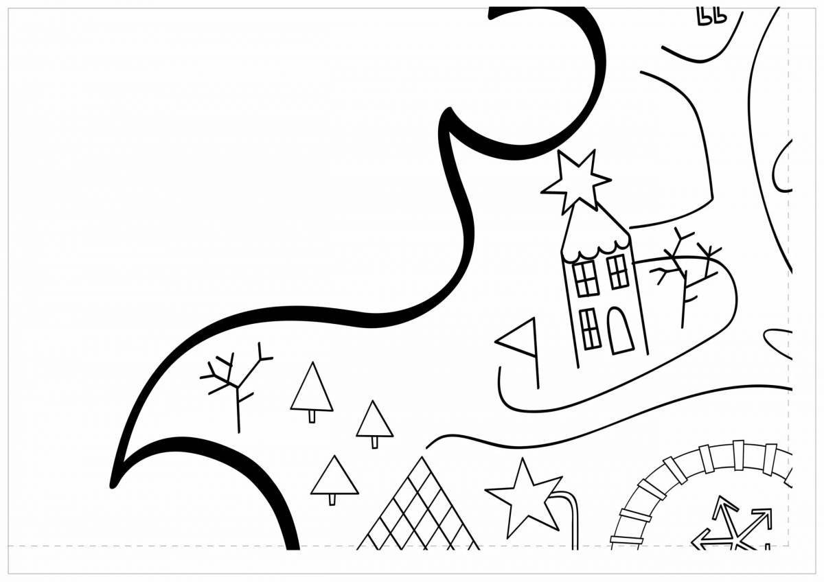 Glitter big tree coloring page