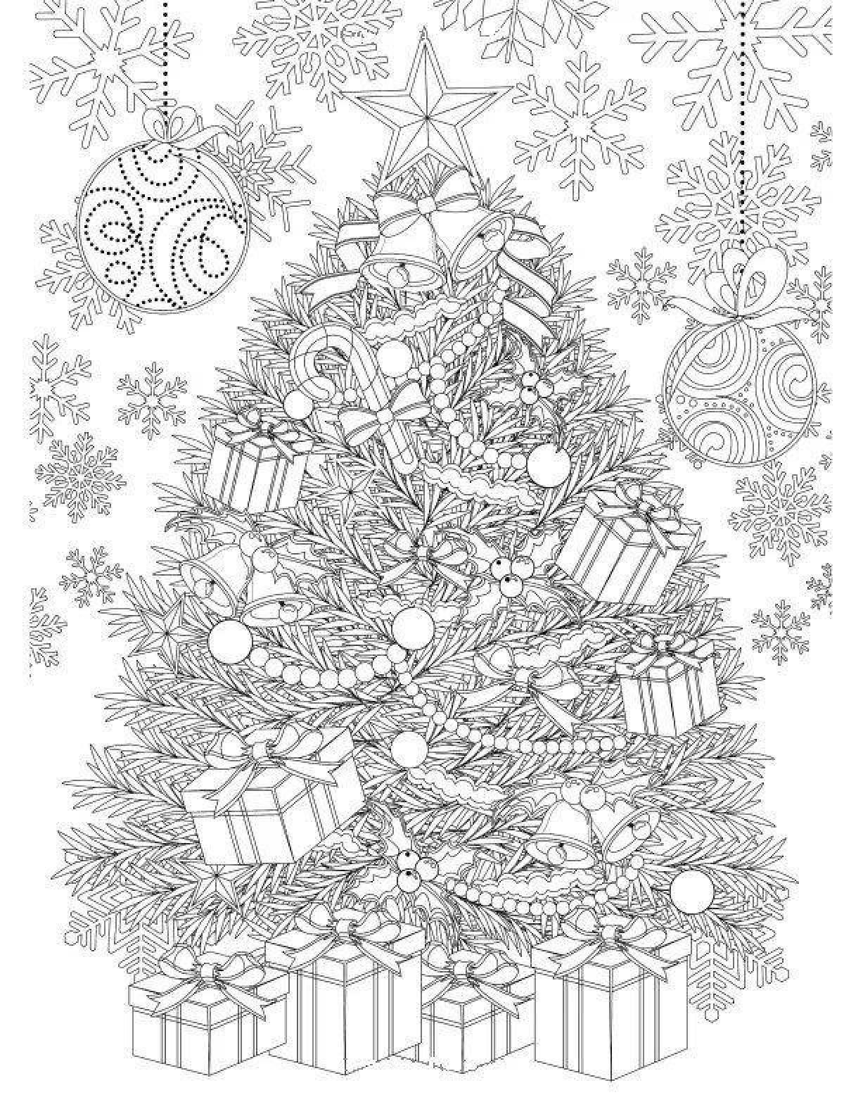 Colorful Christmas coloring book for adults