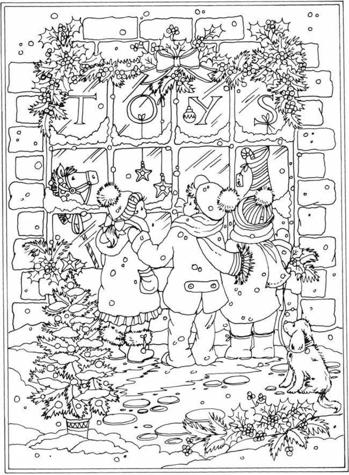 Fantastic Christmas coloring book for adults