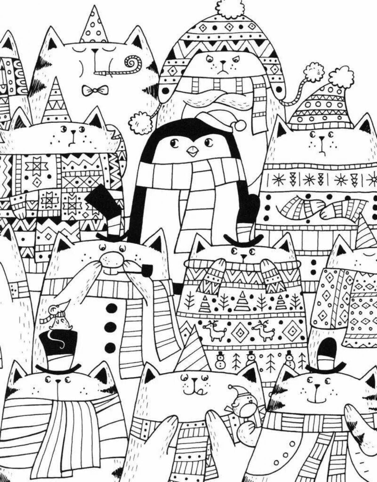Generous Christmas coloring book for adults