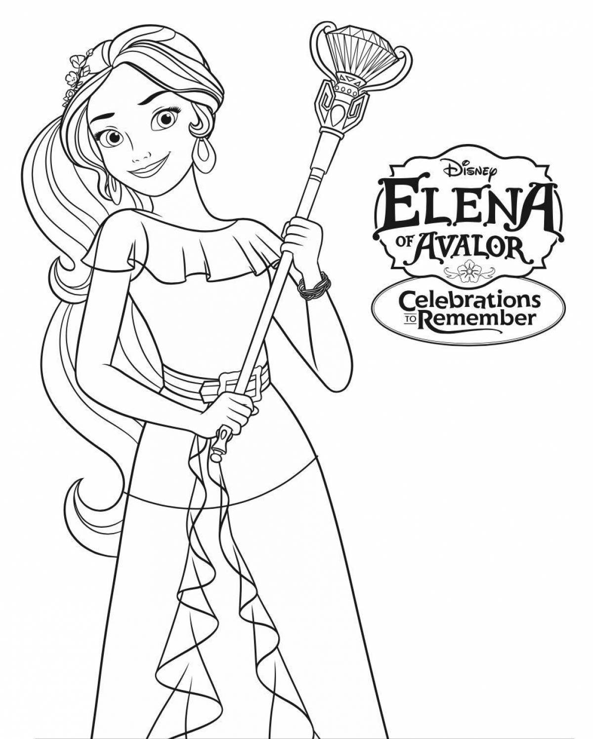 Coloring page charming elena of avalor