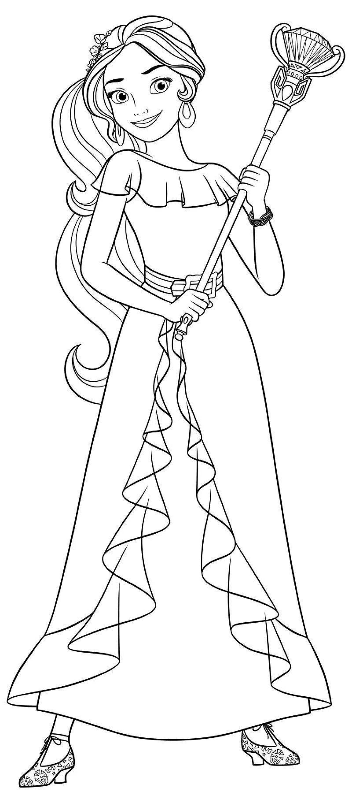 Coloring book Gorgeous Elena of Avalor