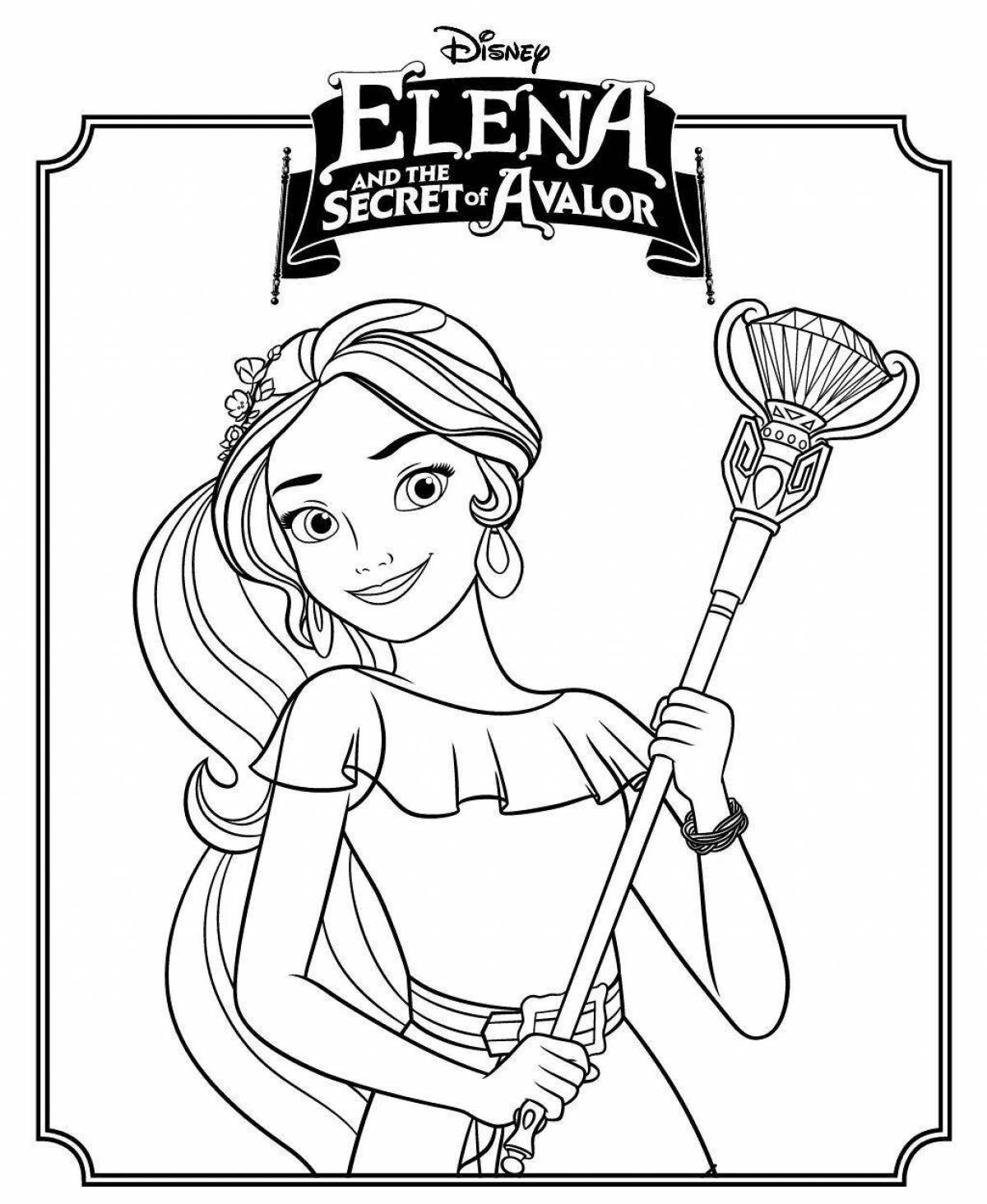 Beautiful elena of avalor coloring book