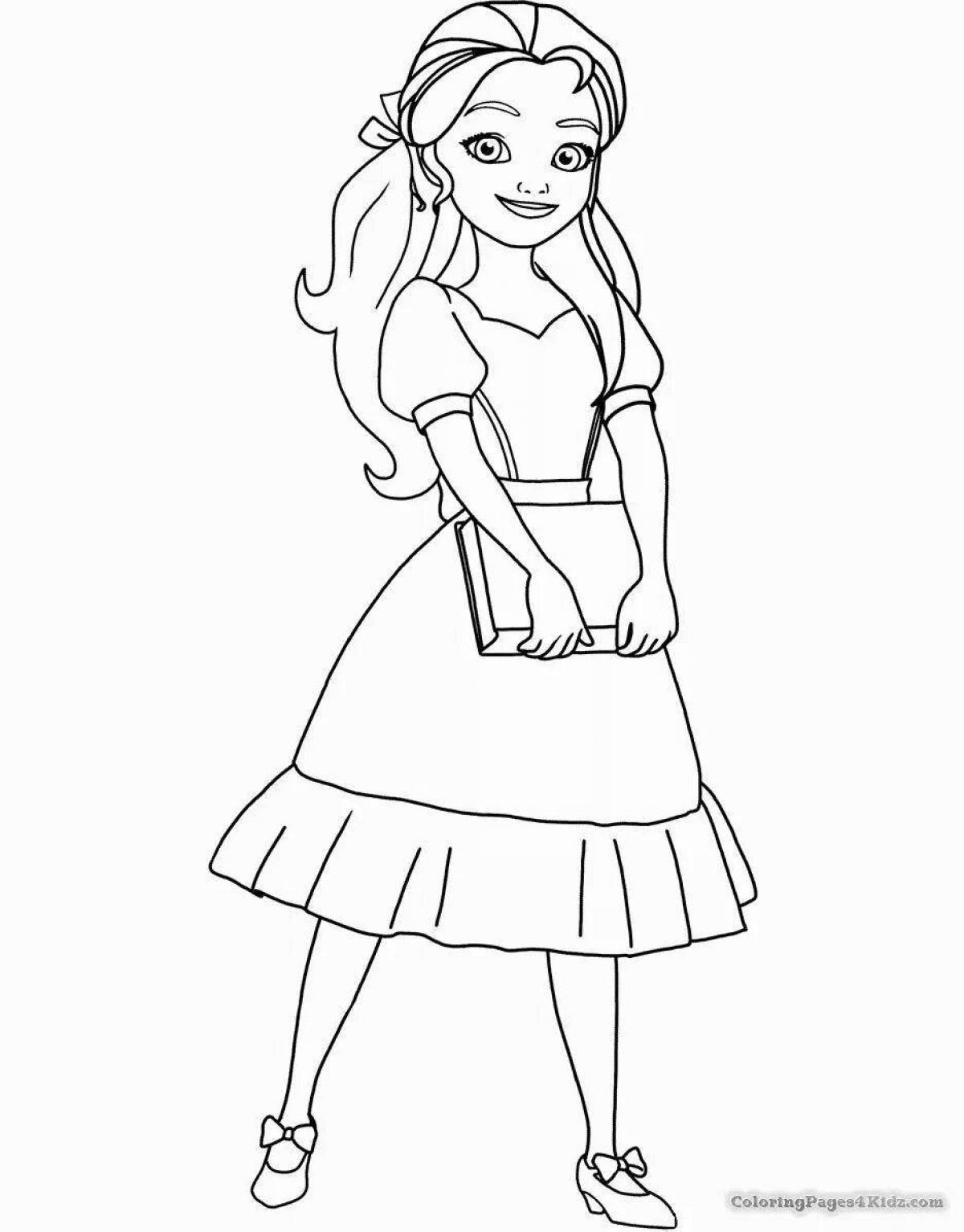 Glitter Elena of Avalor coloring page