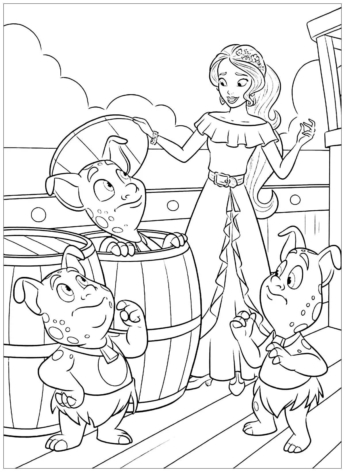 Coloring page dazzling elena of avalor