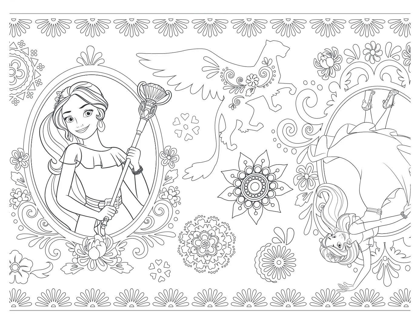 Coloring page gorgeous elena from avalor