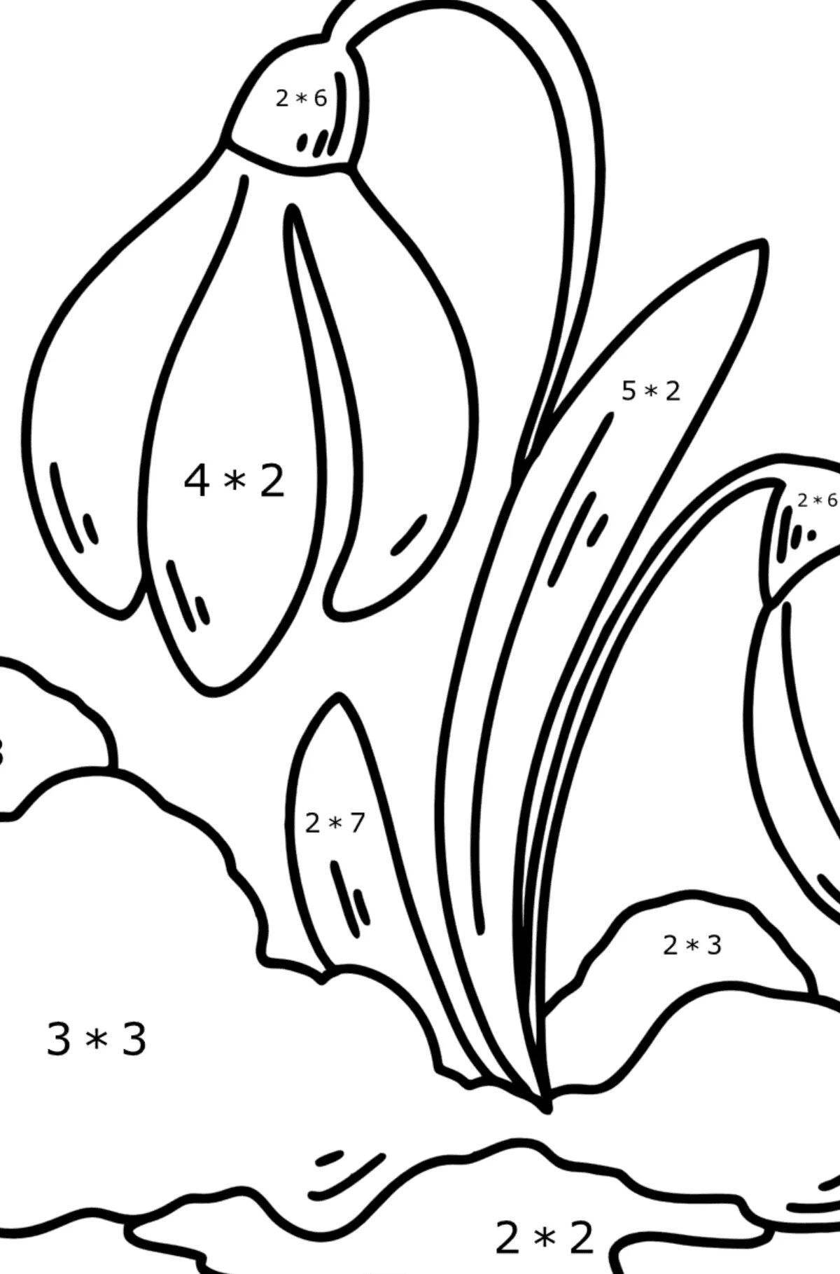 Funny snowdrops coloring for kids
