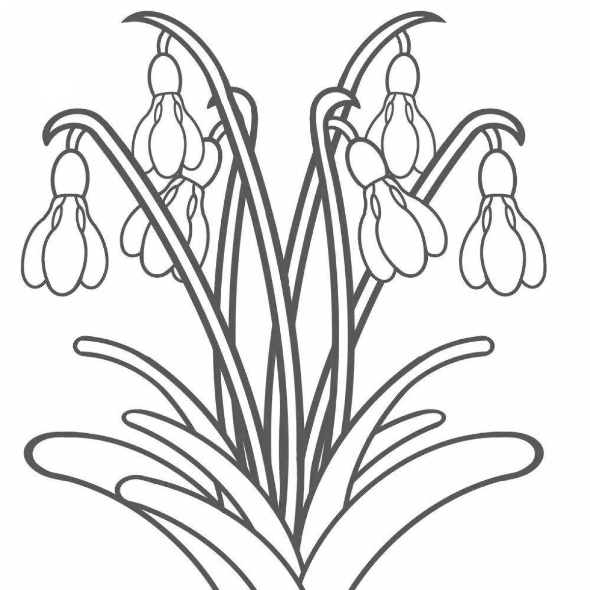 Glitter snowdrops coloring book for kids