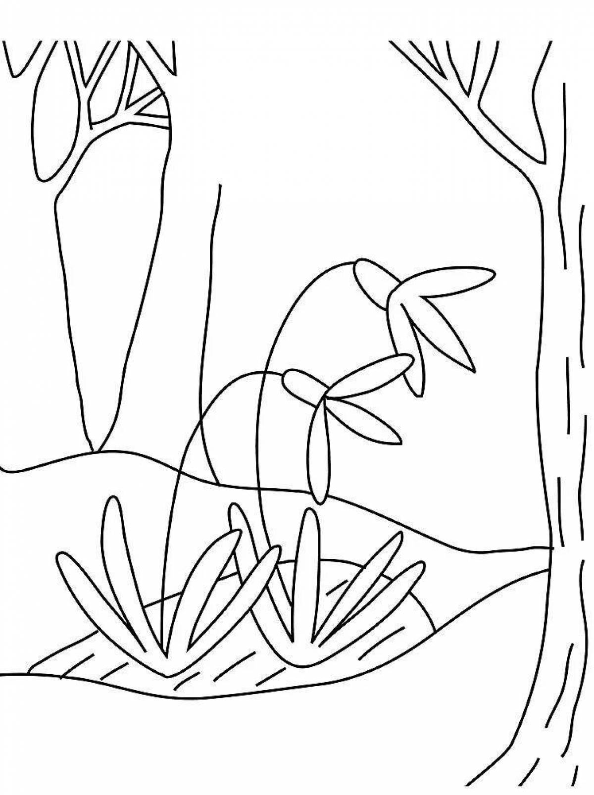 Exciting snowdrops coloring pages for kids