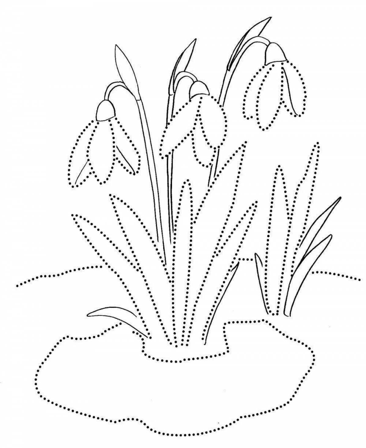 Coloring pages jubilant snowdrops for kids