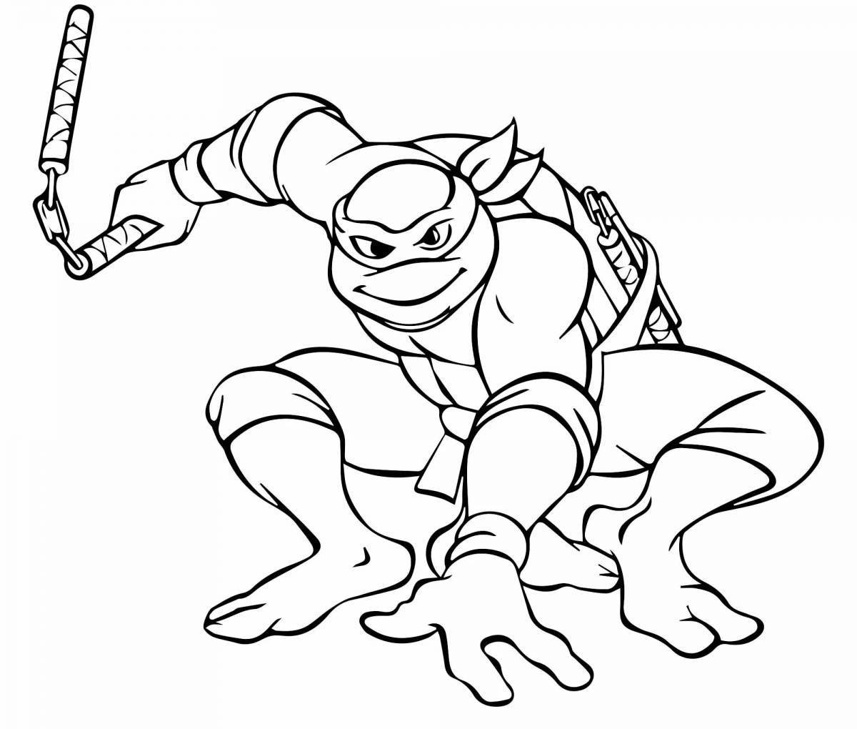 Ninja Turtles playful coloring page