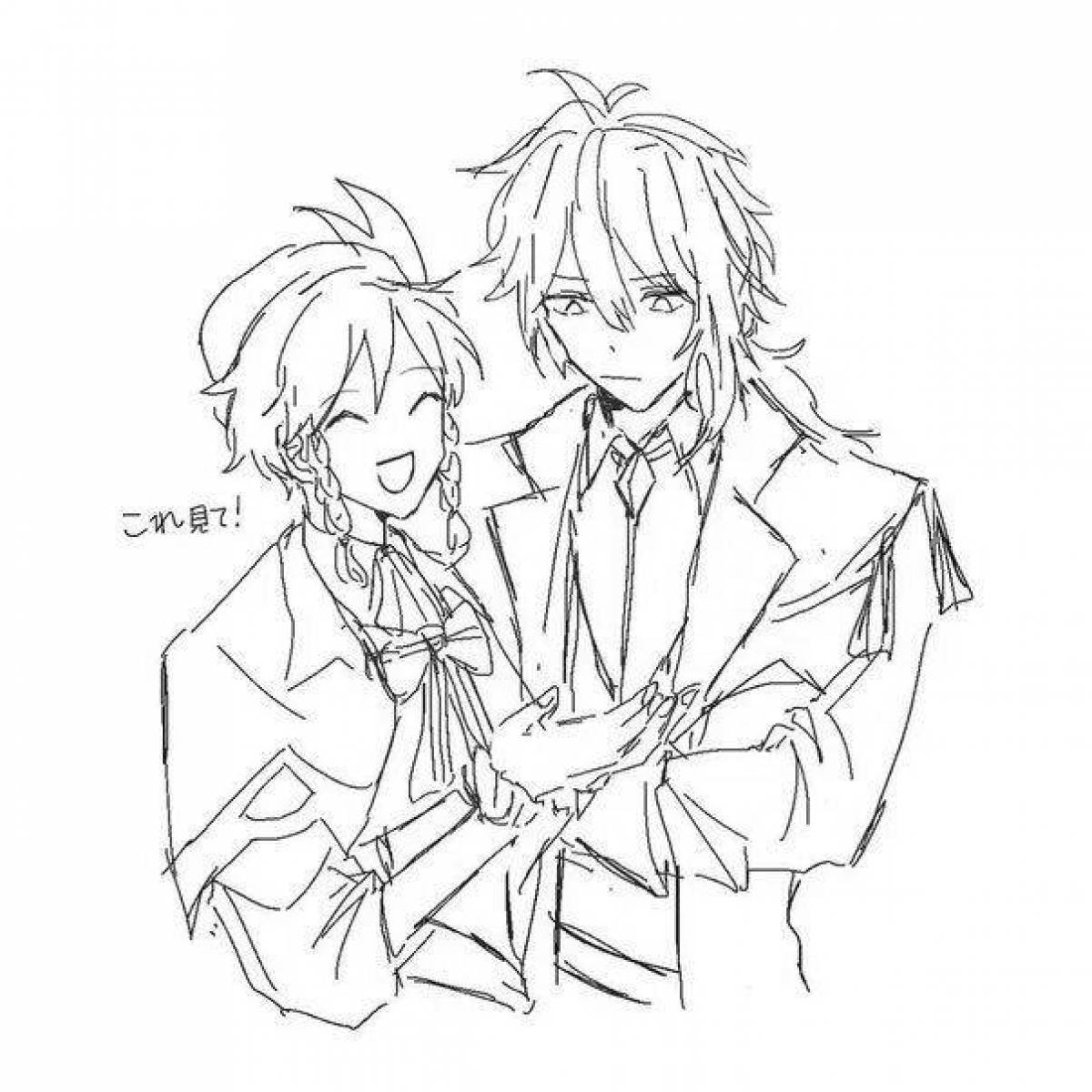 Genshin impact venti awesome coloring book