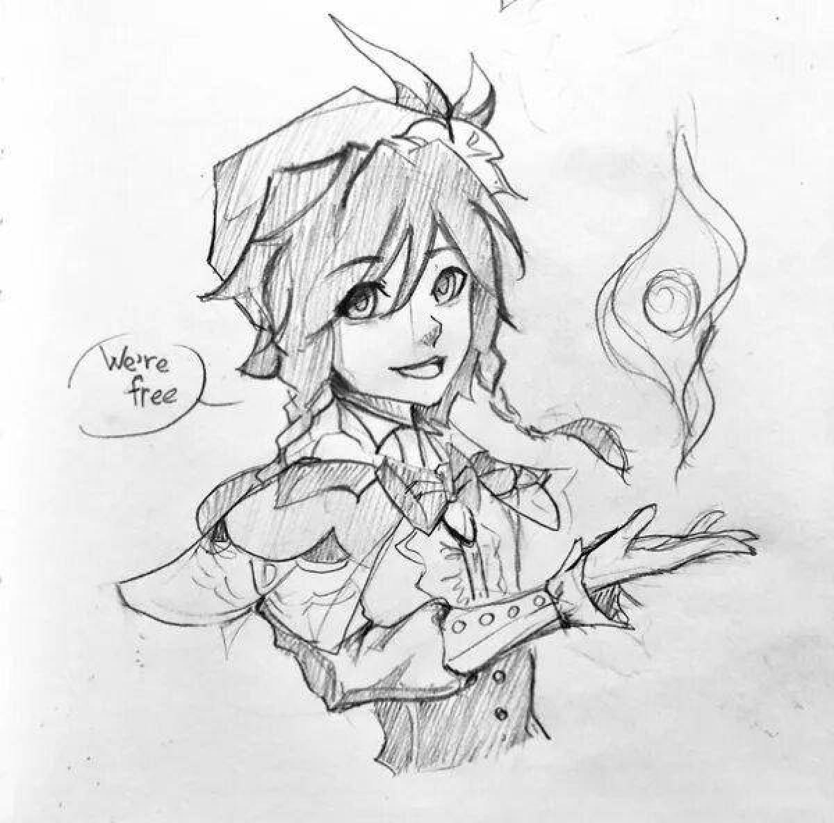 Genshin impact venti amazing coloring