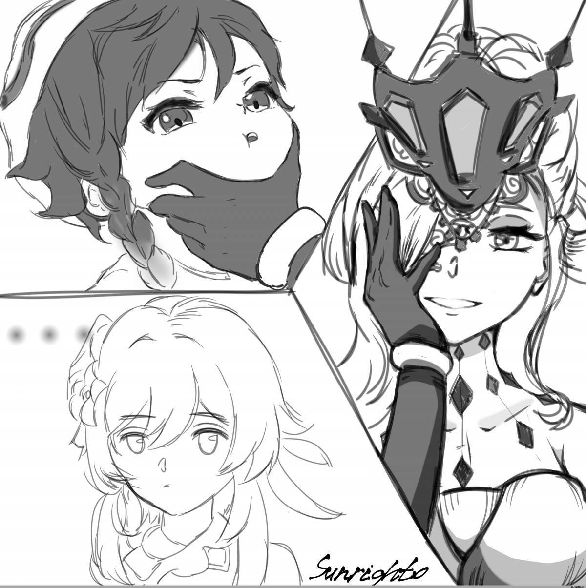 Genshin impact venti coloring page