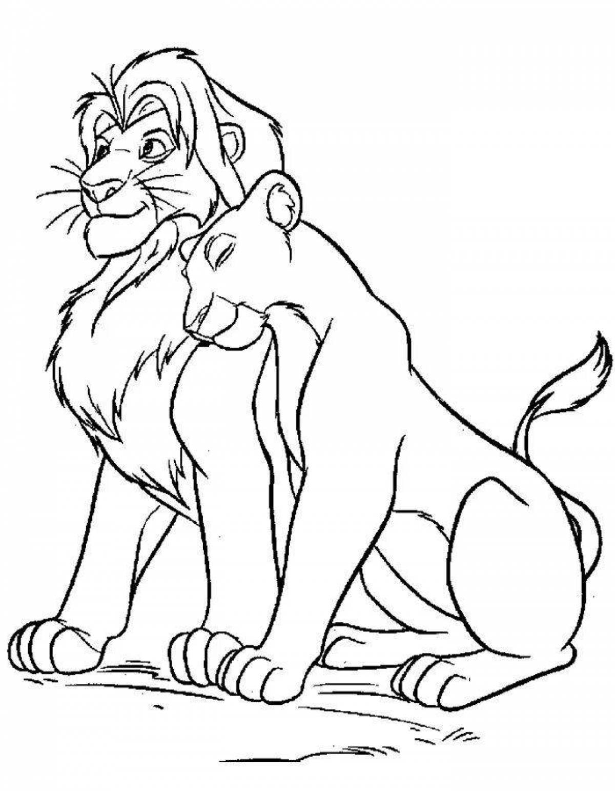Coloring majestic simba