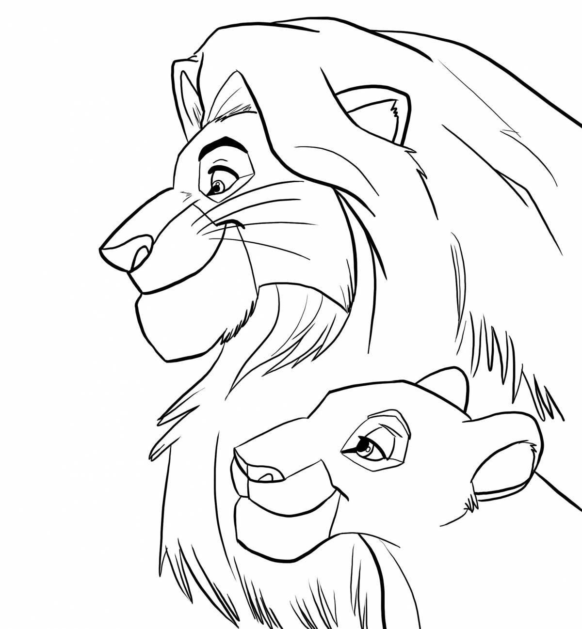 Simba's colorful coloring page
