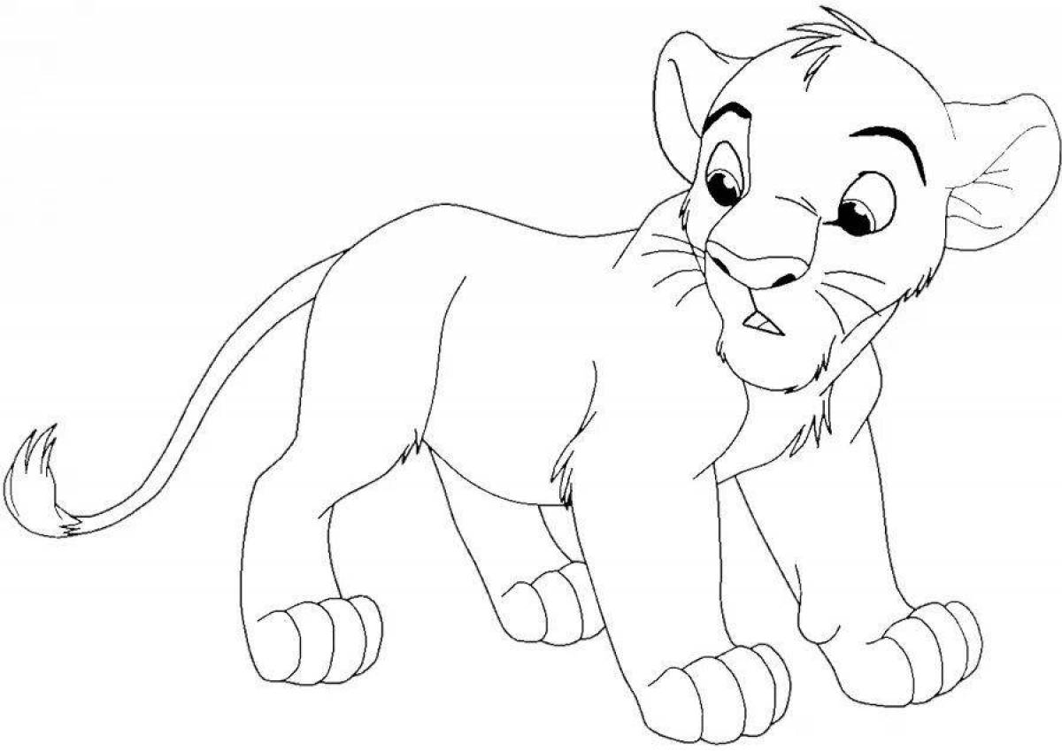 Simba blooming coloring page