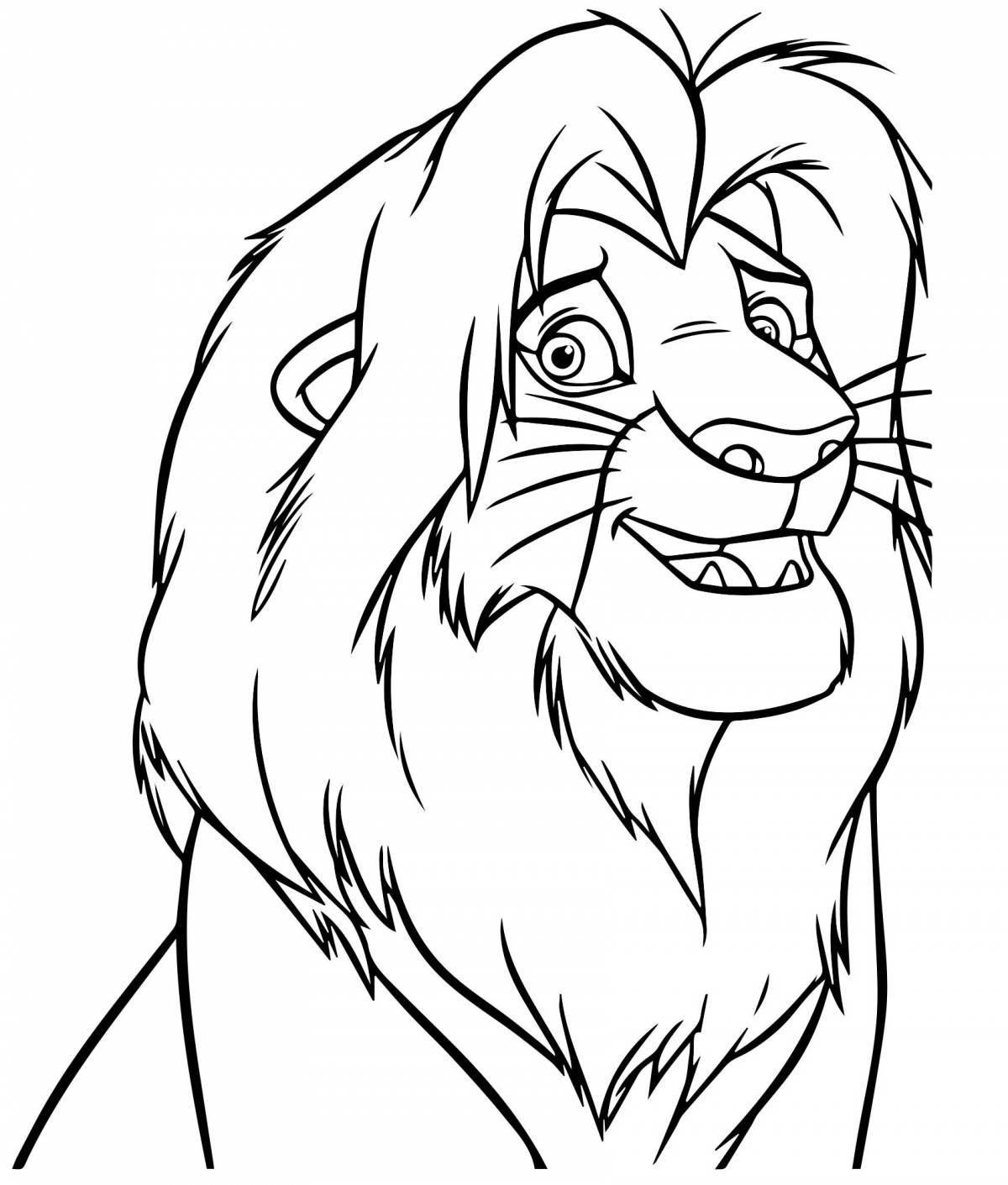 Colorful simba coloring book