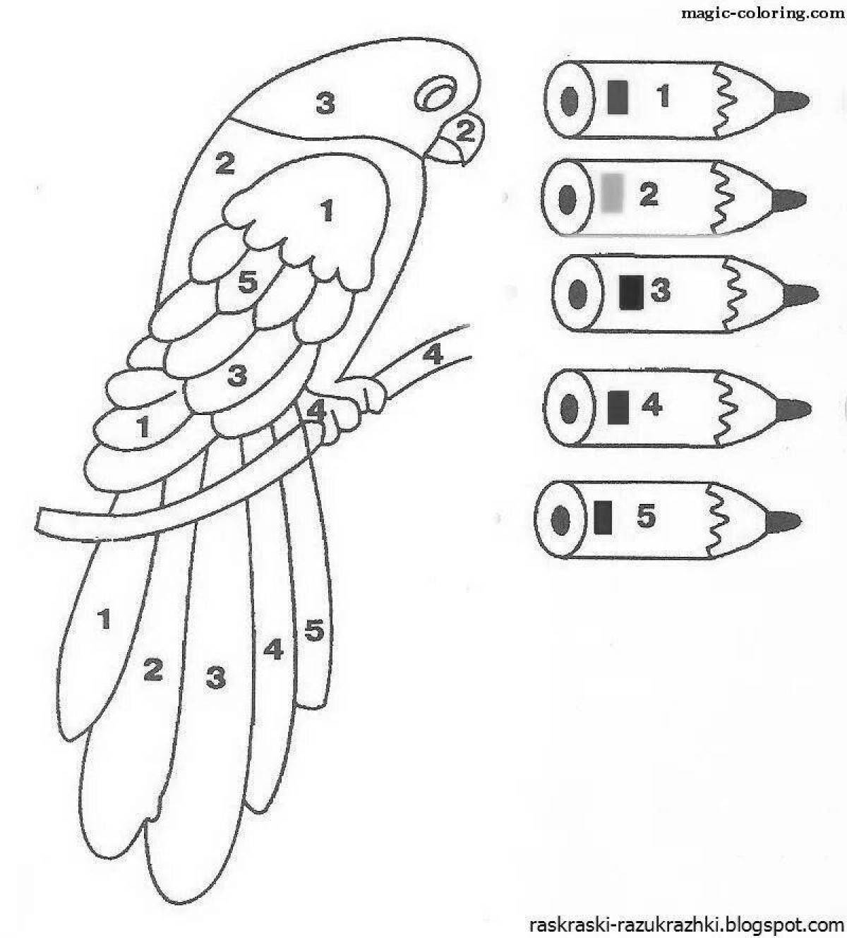 Playful coloring easy-by-numbers