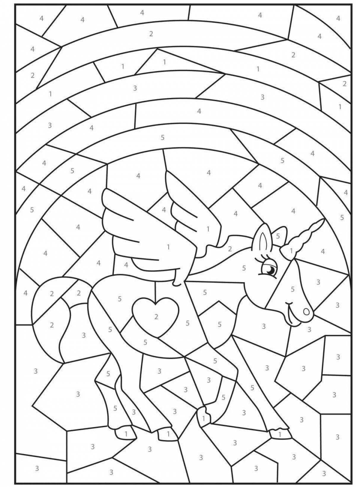 Fun easy-by-numbers coloring book