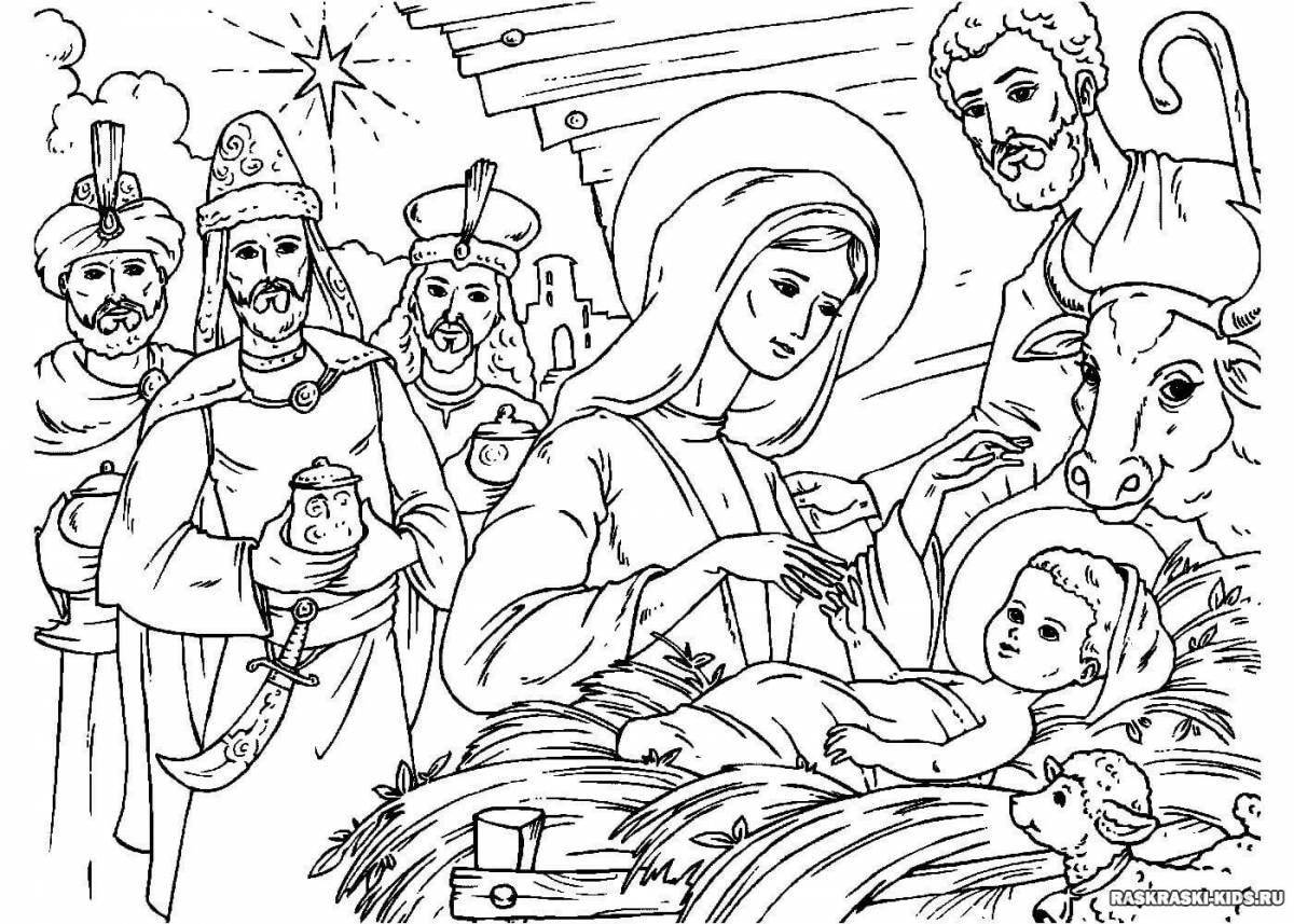 Radiant coloring page merry christmas baby