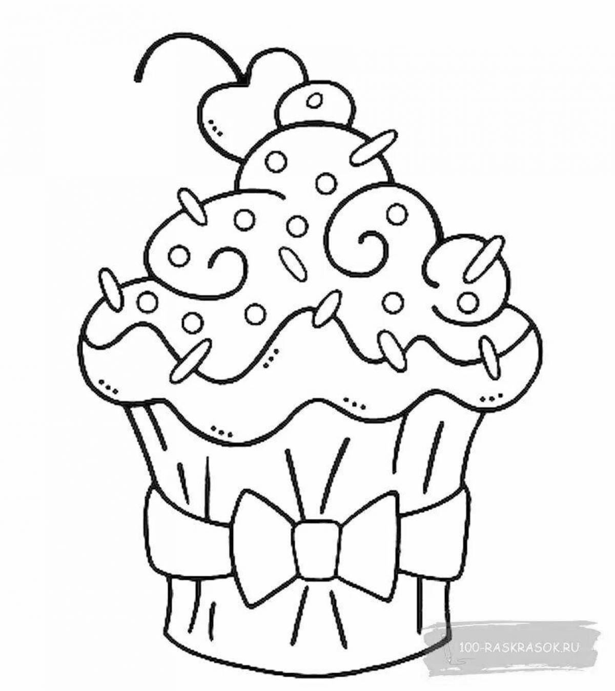 Exquisite cake coloring book for kids