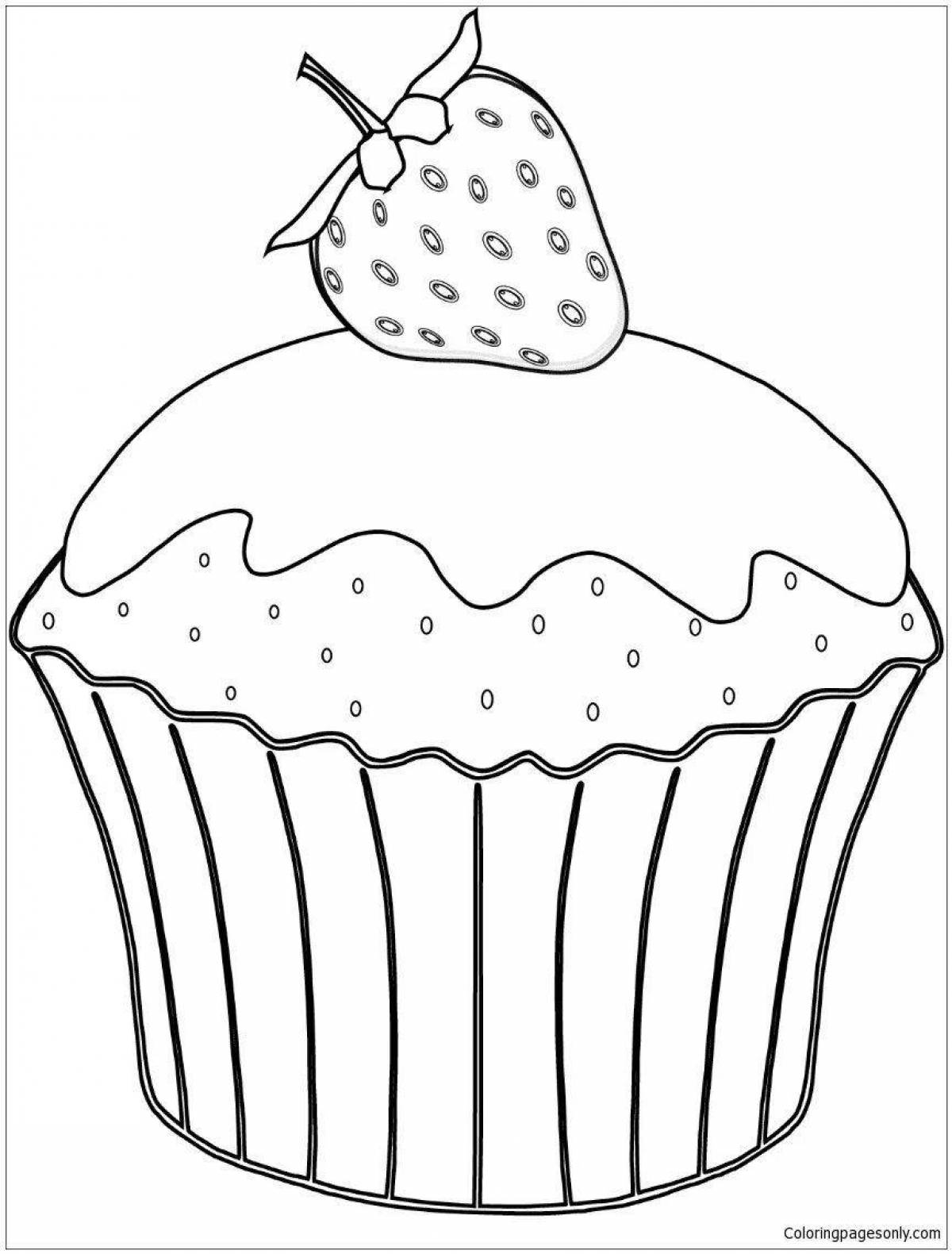 Sweet cake coloring book for kids