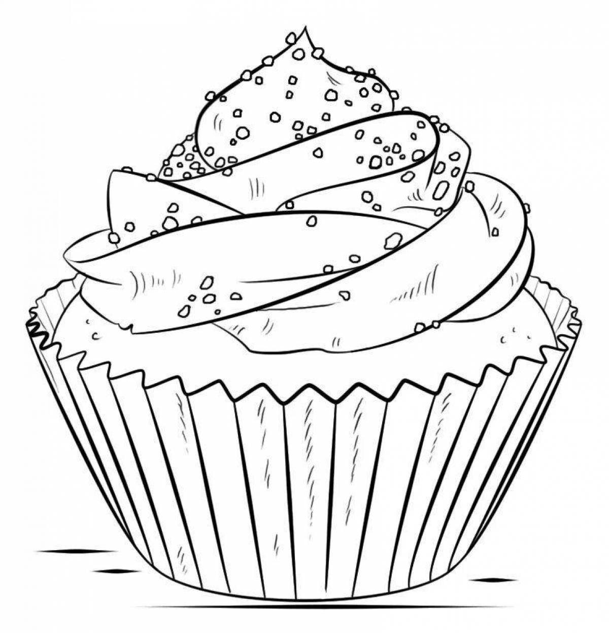 Coloring page dazzling cake for kids