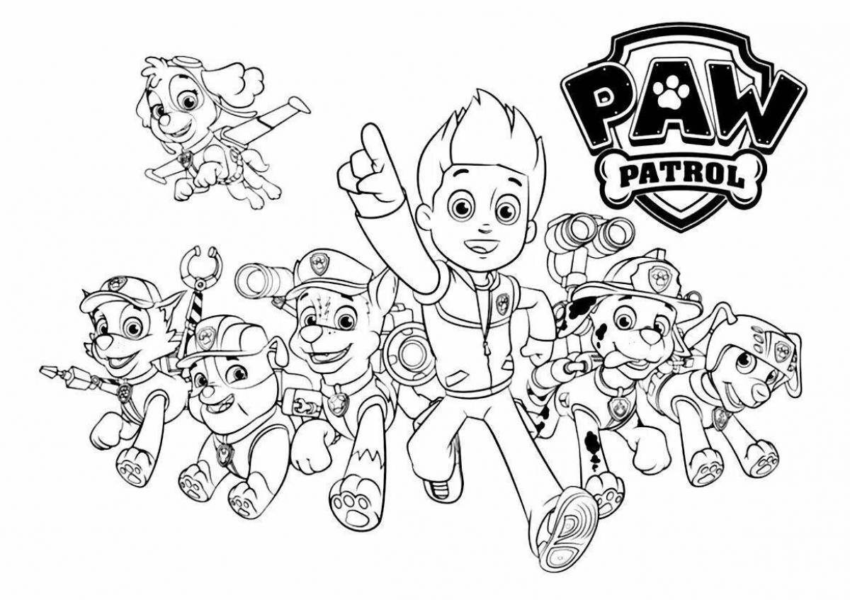 Paw patrol coloring page all puppies
