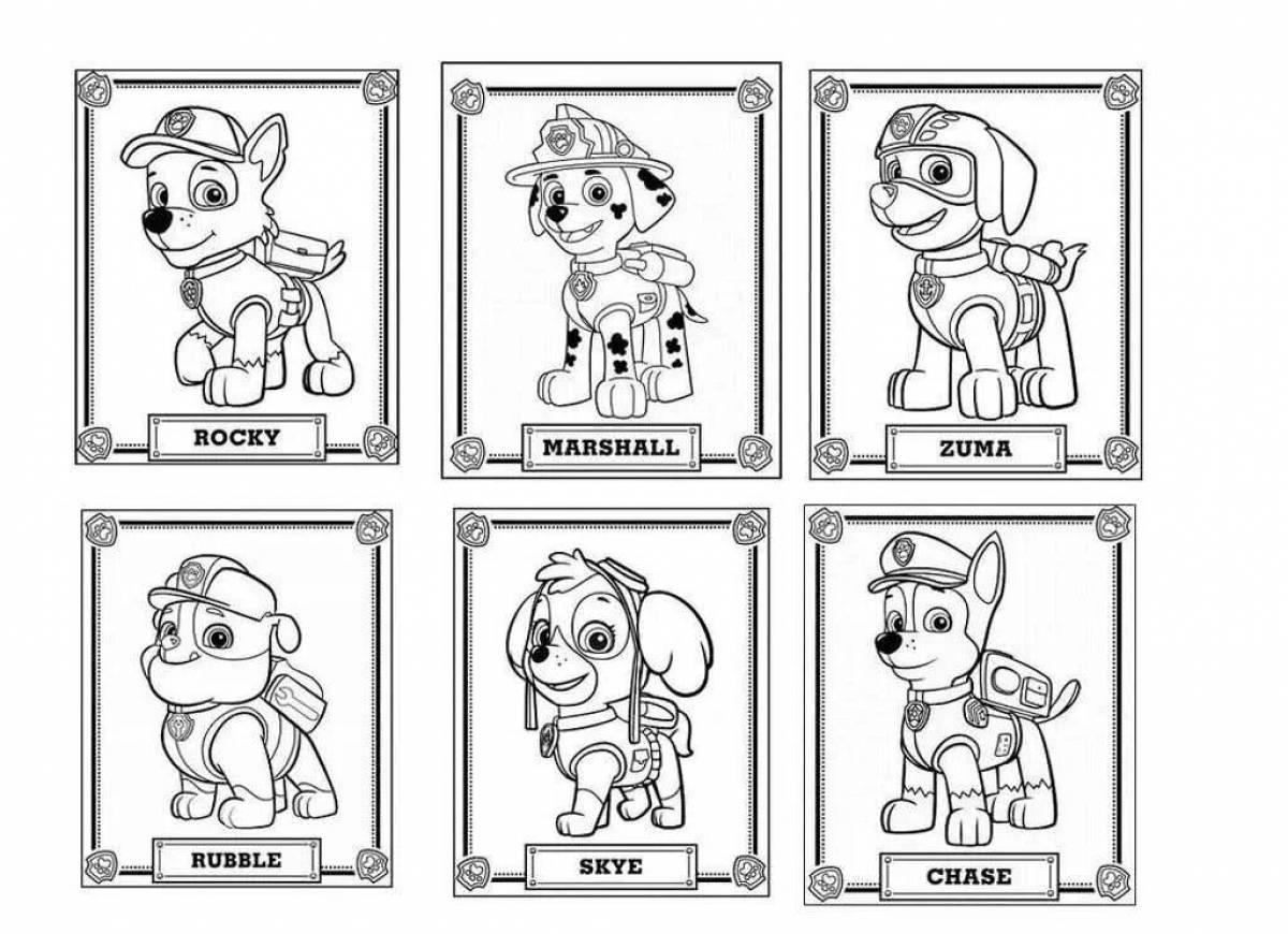Playful coloring page paw patrol all puppies