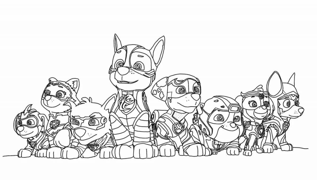 Fun coloring page paw patrol all puppies