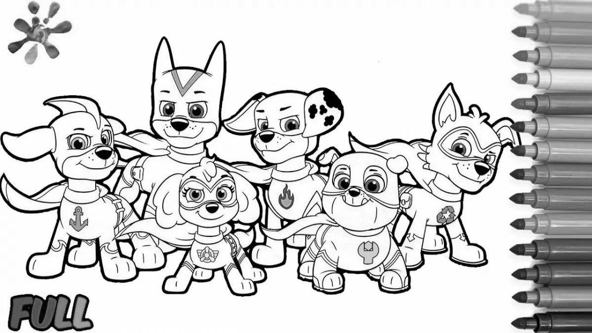 Great coloring page paw patrol all puppies