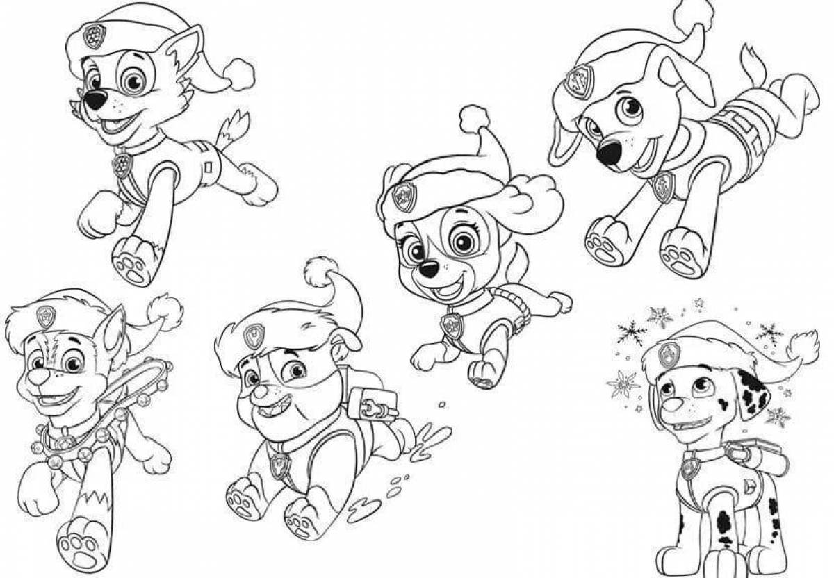 Amazing coloring page paw patrol all puppies