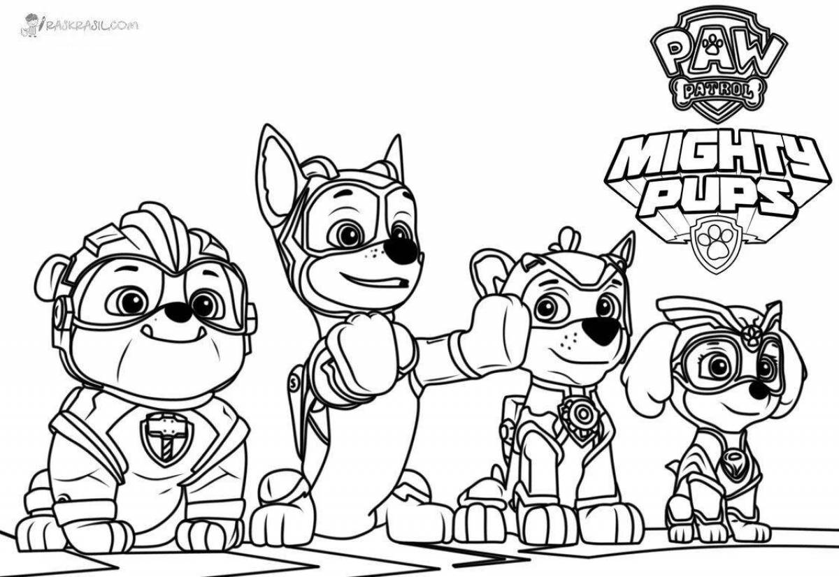 Furry coloring paw patrol all puppies
