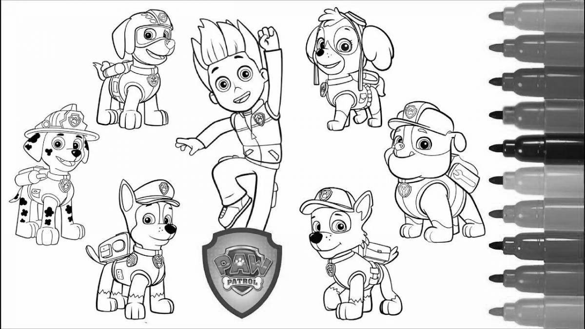 Soft coloring paw patrol all puppies
