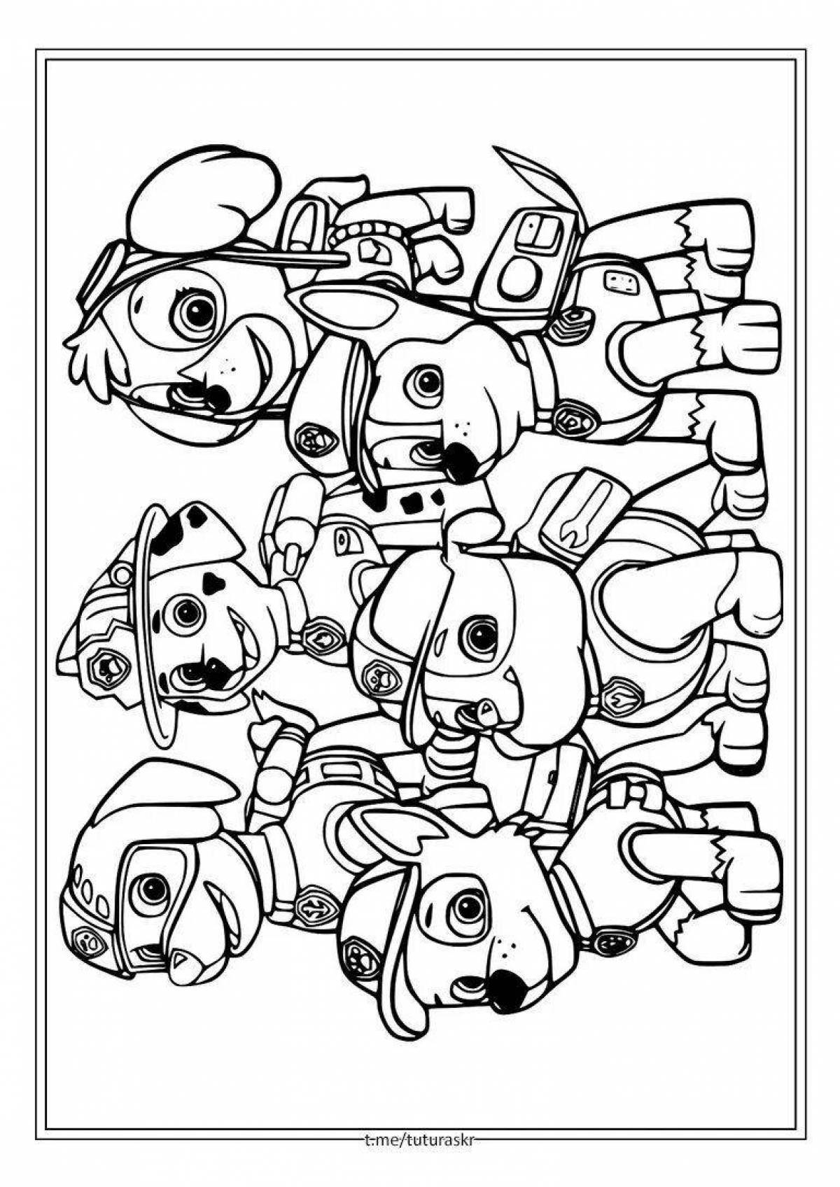 Cozy coloring page paw patrol all puppies
