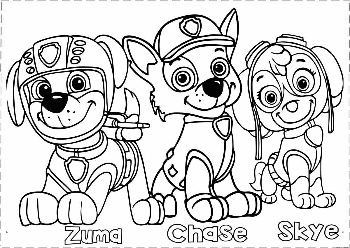 Animated coloring page paw patrol all puppies