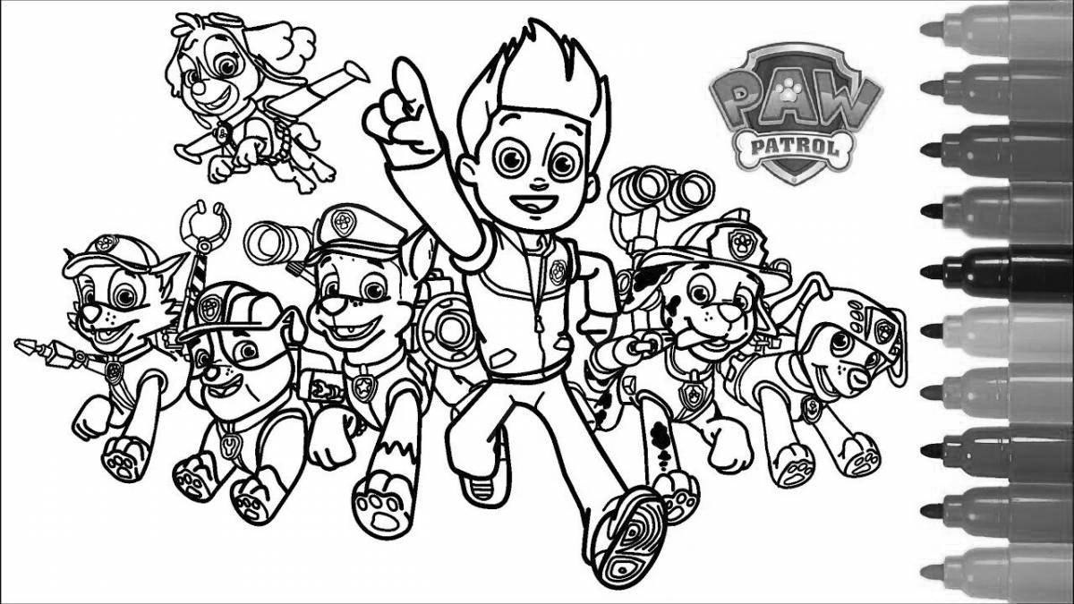 Busy coloring pages paw patrol all puppies