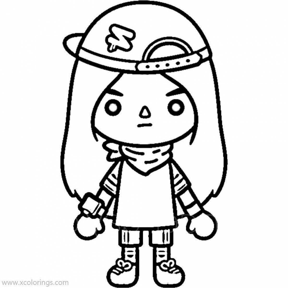 Toko boko glowing clothes coloring page