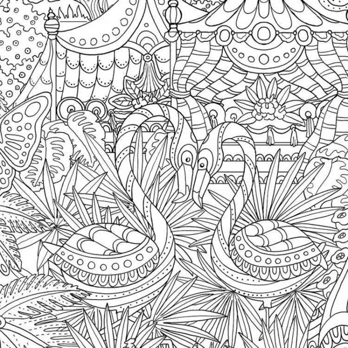 Colourful anti-stress coloring book for adults