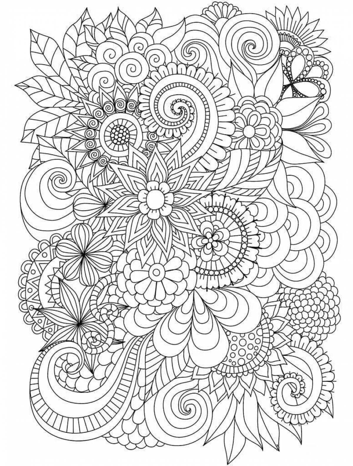 Anti-aging anti-stress coloring book for adults