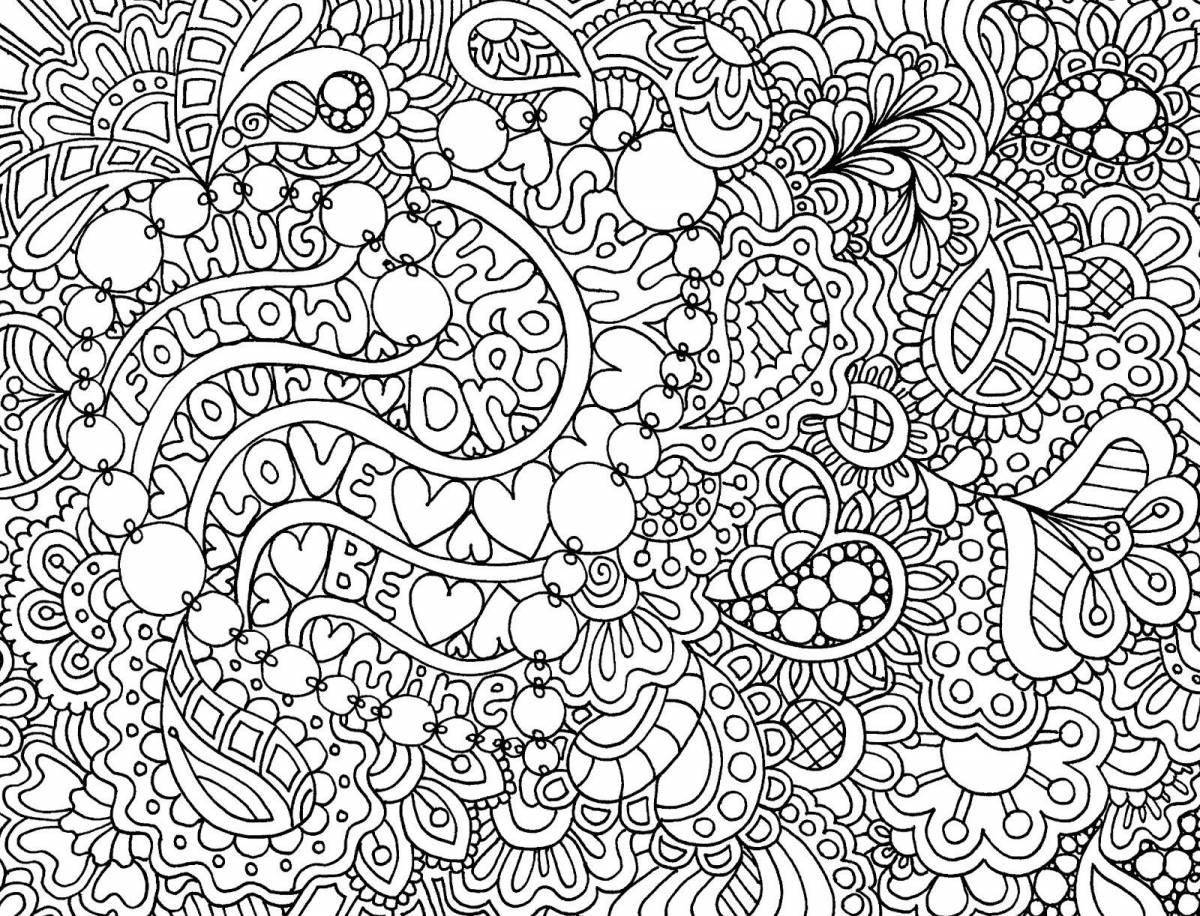 An intriguing anti-stress coloring book for adults