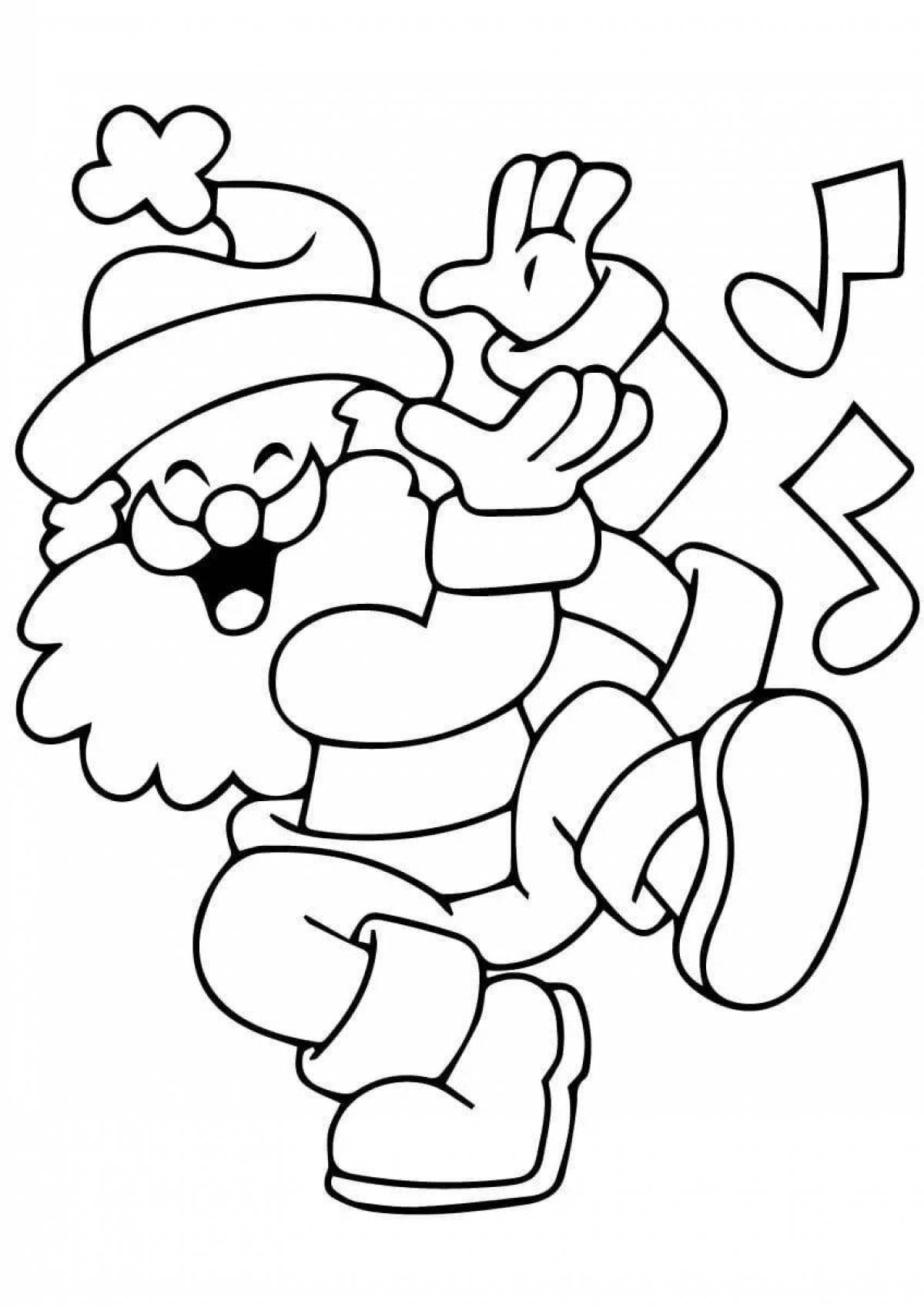 Coloring book shining santa claus for kids