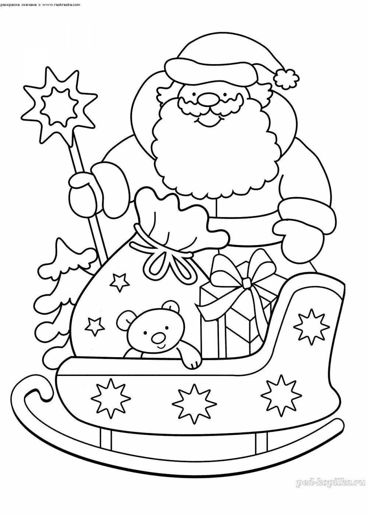 Charming santa claus coloring book for kids