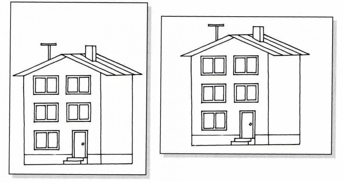 Exquisite high-rise building coloring book for kids