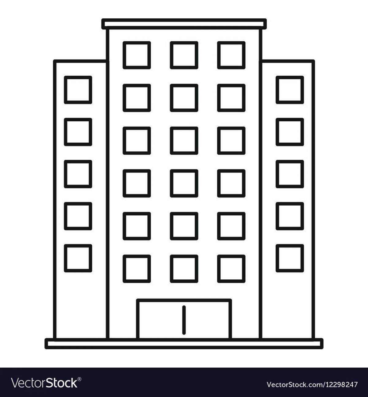 Amazing high-rise building coloring pages for kids