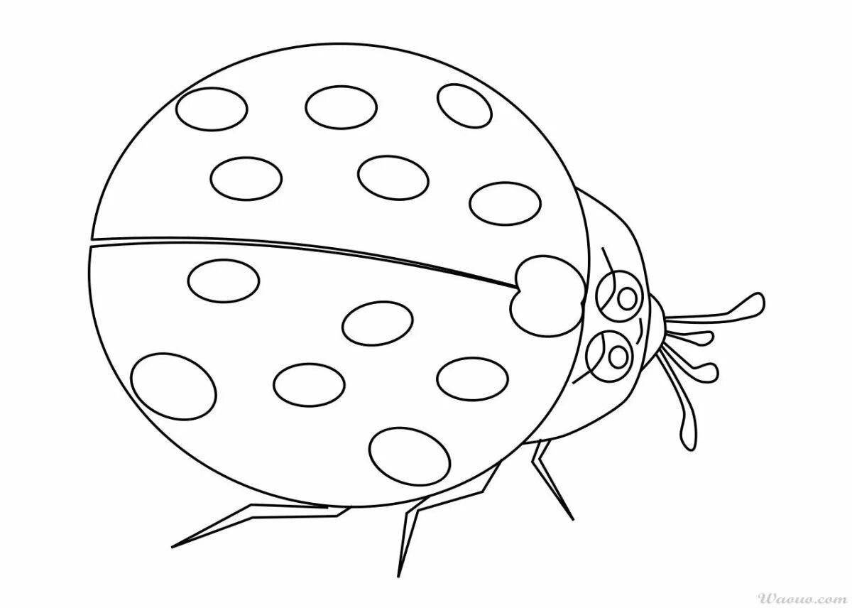 Funny ladybug coloring for preschoolers