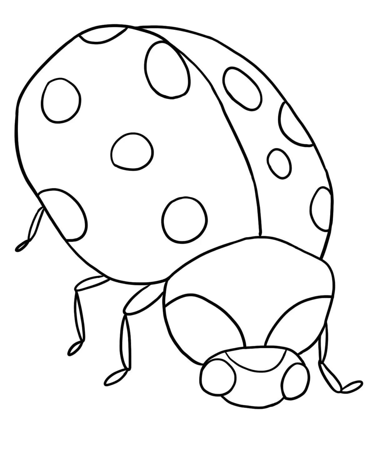 Joyful ladybug coloring for kids